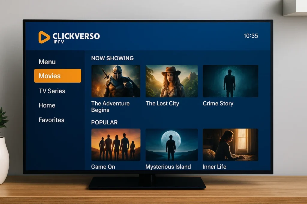 Novos canais de filmes e séries no ClickVerso IPTV em alta qualidade.