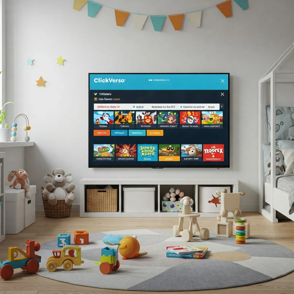 Canais infantis do ClickVerso IPTV com conteúdo educativo e seguro.