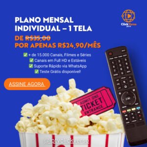 Plano Mensal Individual 1 tela ClickVerso IPTV